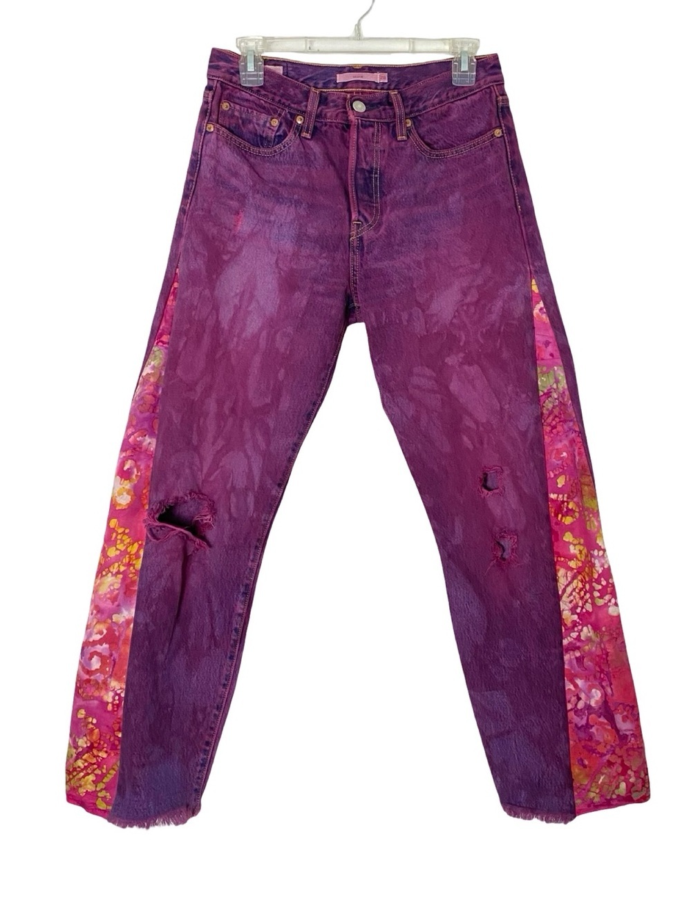 Levi’s Wedgie Custom Jeans Womens Size Small 4 6 Waist 27 28 Tie Dye Flare Levis